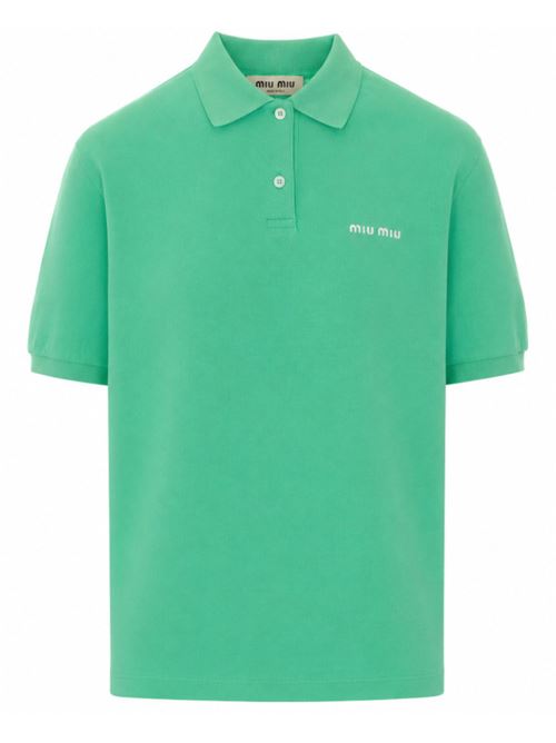 Polo con logo MIU MIU | MJN53514RWF0223